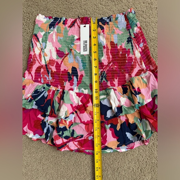 NWT BB Dakota Steve Madden Floral Mini Skirt Smocked Flounce Size XXL Co… - Picture 4 of 9